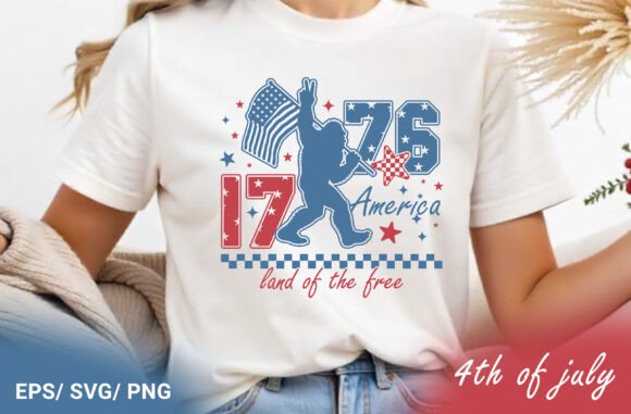 1776 Bigfoot: A Quirky Patriotic Graphic for Independence Day