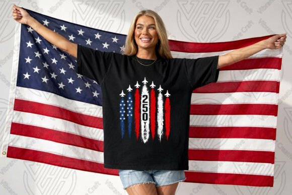 250 Years USA Jets Flag Freedom Day PNG: A Bold Patriotic Design Asset
