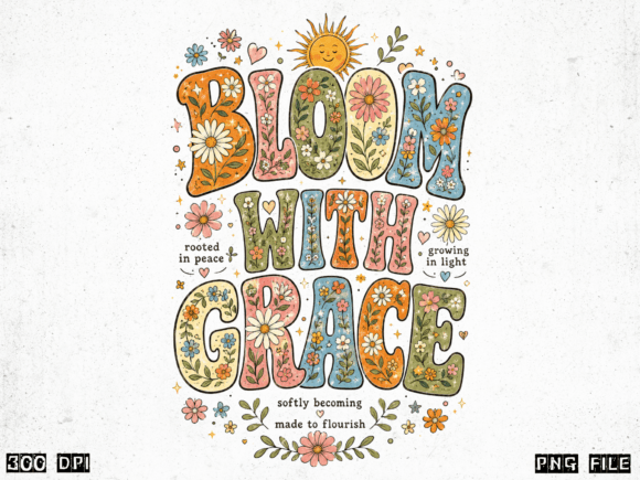 Bloom with Grace: A Retro Floral Typography Essential