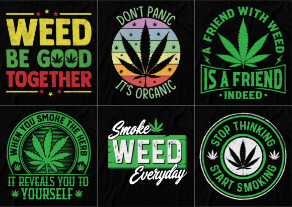 Elevate Your Brand with a Cannabis T-Shirt Design Bundle