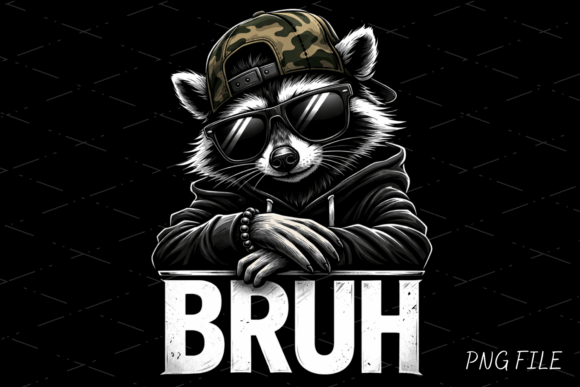 Inject Humor and Style with the Funny Cool Raccoon Bruh PNG