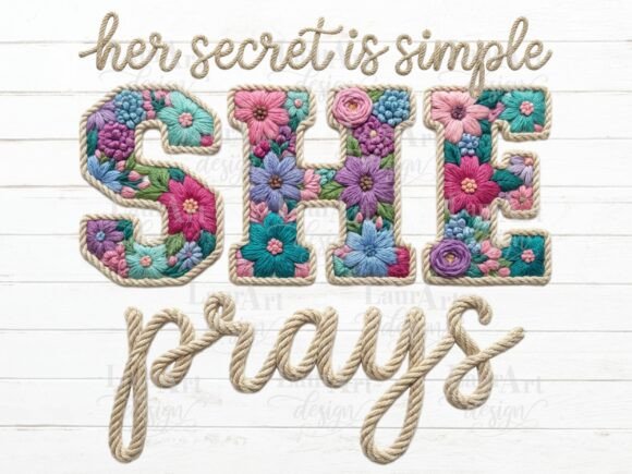 SHE Prays Faux Embroidery: A Textured Design Element