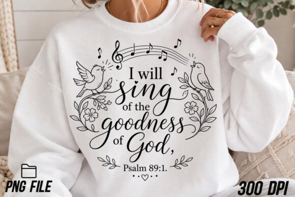 Singing Birds Psalm 89:1 PNG: Faith-Inspired Design Asset