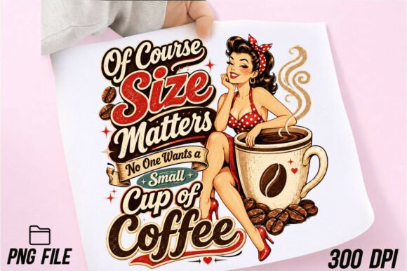 Size Matters Coffee Retro Sublimation: A Design Asset for Impact